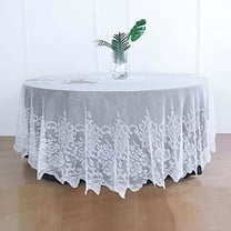 BalsaCircle 108" White Premium Lace Round Tablecloth Table Linens Reception Dining