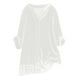 thumbnail image 3 of Tops deportivos,Blusa tipo túnica de terciopelo dorado para mujer, cuello en V, manga larga, holgada, 100 % poliéster, ideal para uso informal en casa, sopatenor, 3 of 9