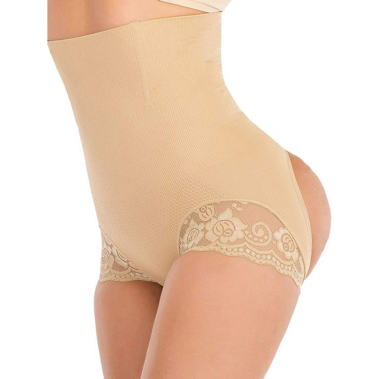 Ladies Seamless Butt Lift Body Shaping Panties Mid Waist Lace