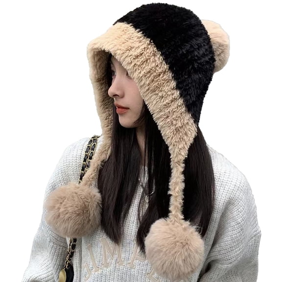 QASIEATN Ladies' Autumn and Winter Wool Hats Head Wrapping Cold Hats Plush Fisherman Hats Warm Knitted Hats Womens Fall Fashion Accessories