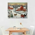 thumbnail image 2 of JRXY Christmas Tree Farm Wall Art Country Winter Scene with Red Barn Charming Decor Premium Gallery Wrapped Canvas Decor 16 x 12 16x12in, 2 of 4