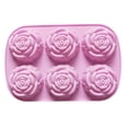 thumbnail image 2 of 6-Cavity Rose Silicone Mold for Resin, Chocolate, Soap Making, Heat Resistant Easy Release Baking Mold, Pink, 24*17cm, 2 of 9