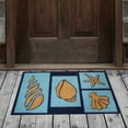 thumbnail image 2 of Natural Geo Island Beach Seashells Blue/Sky Coir Doormat, 20"x31", 2 of 5