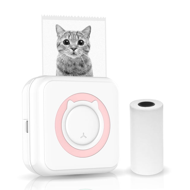 Mini impresora fotográfica de bolsillo Máquina de impresión térmica portátil 203DPI Conexión inalámb Irfora Rosa