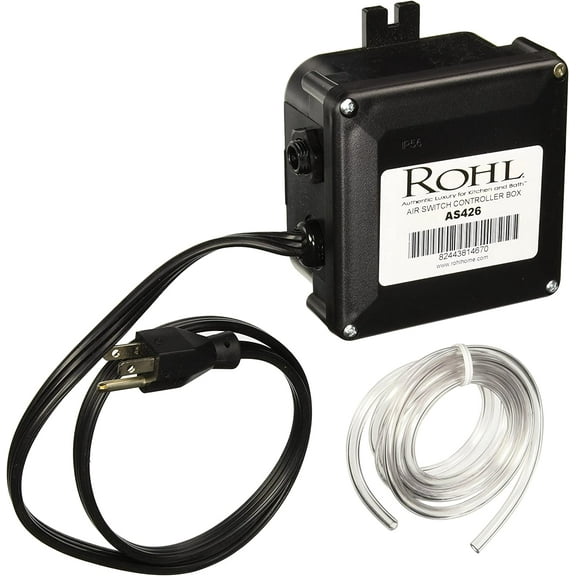 Rohl Air Activated Switch Control Box Only For Waste Disposal With Two Outlets 60" Flexible Tubing And Two Brass Mounting Screws For Use With The As425 And As525 Air