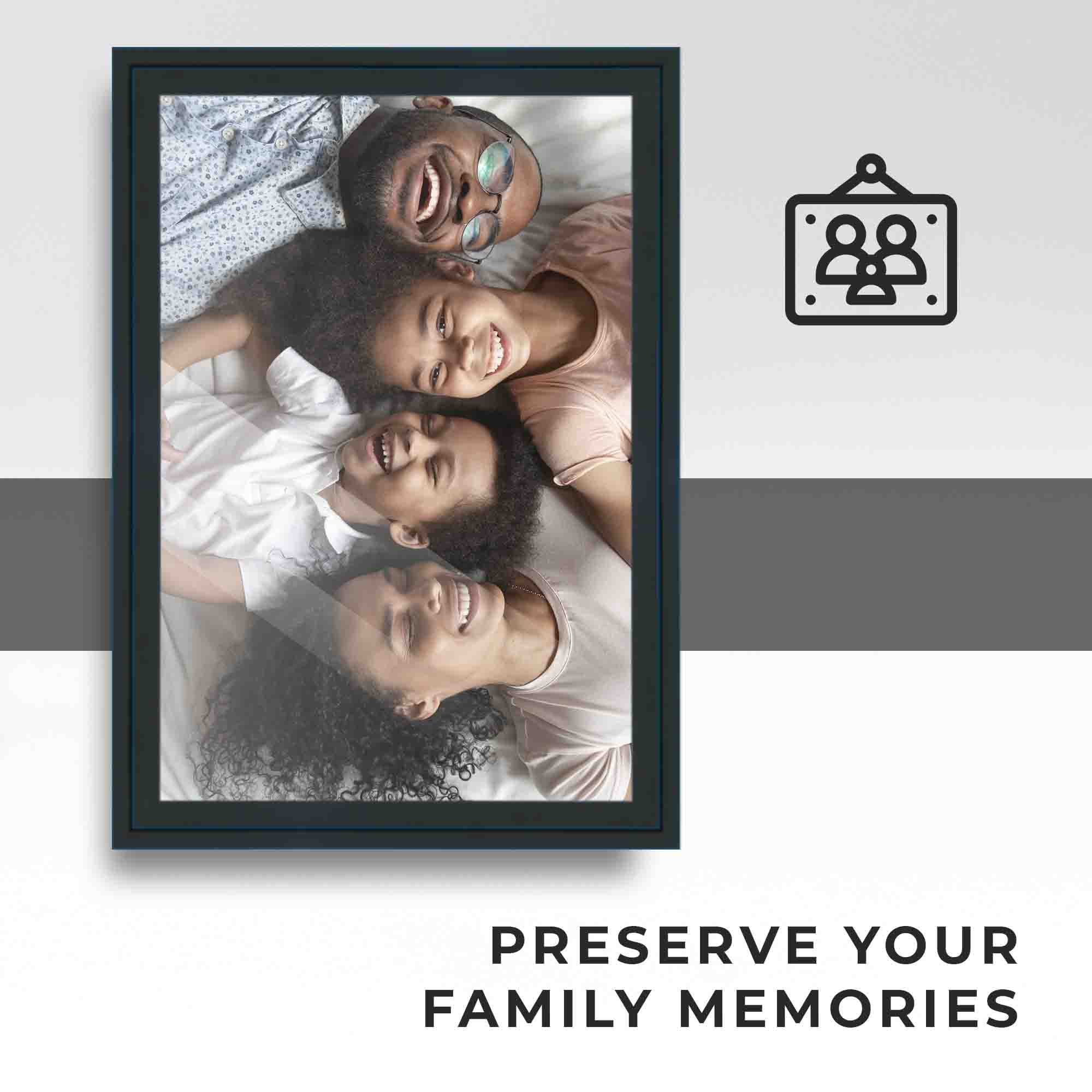 18x24 Frame Black Real Wood Picture Frame Width 1.25 inches | Interior Frame Depth 0.5 inches |
