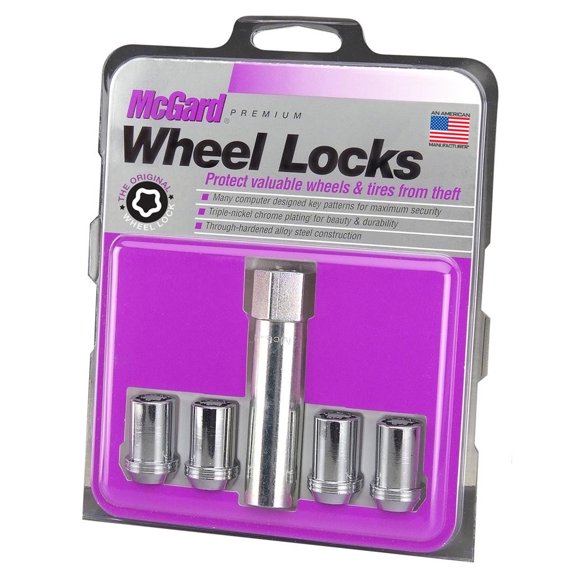 McGard Wheel Access Wheel Lock 25254 Lug Nut Lock; 12 Millimeter X 1.25 Thread Size; Conical Seat; Tuner Lug Use With Alloy Wheels Only; 1.24 Inch Overall Length; 13/16 Inch Wrench Size; Chrome Plated