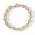 thumbnail image 2 of QQTDFG 8mm Ball Beads Tennis Chain Iced Flooded CZ Hip Hop Bracelet Necklace A9323-14k rose gold plated-Bracelet - 7"- 18 cm, 2 of 3