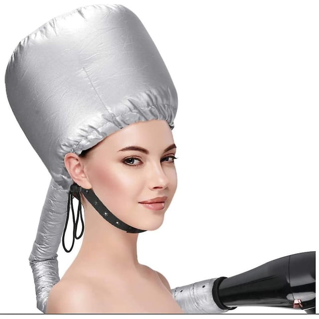 Gorro para secar el cabello, gorro de secado suave, vaporizador ajustable a mano, se utiliza para secar, se adapta a todos los tamaños de cabeza y cabello (plateado)