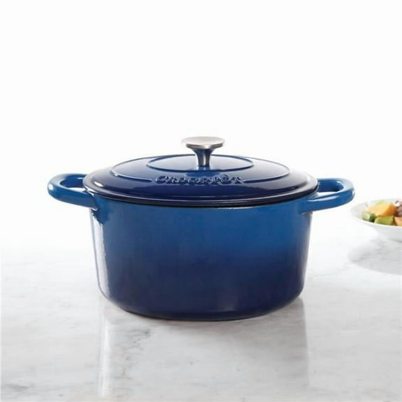 7 qt Round Dutch Oven Crock Pot, Sappire
