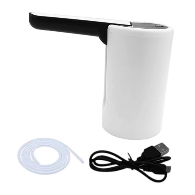 Dispensador de agua, botella, bomba, jarra, dispensador, suministros para beber en casa, carga USB, multiusos para oficina, hogar, camping, hotel Blanco