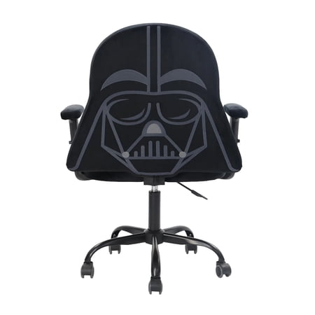 Impressions Vanity Darth Vader Swivel Chair Adjustable Faux Leather Vanity Chair with Chrome Base