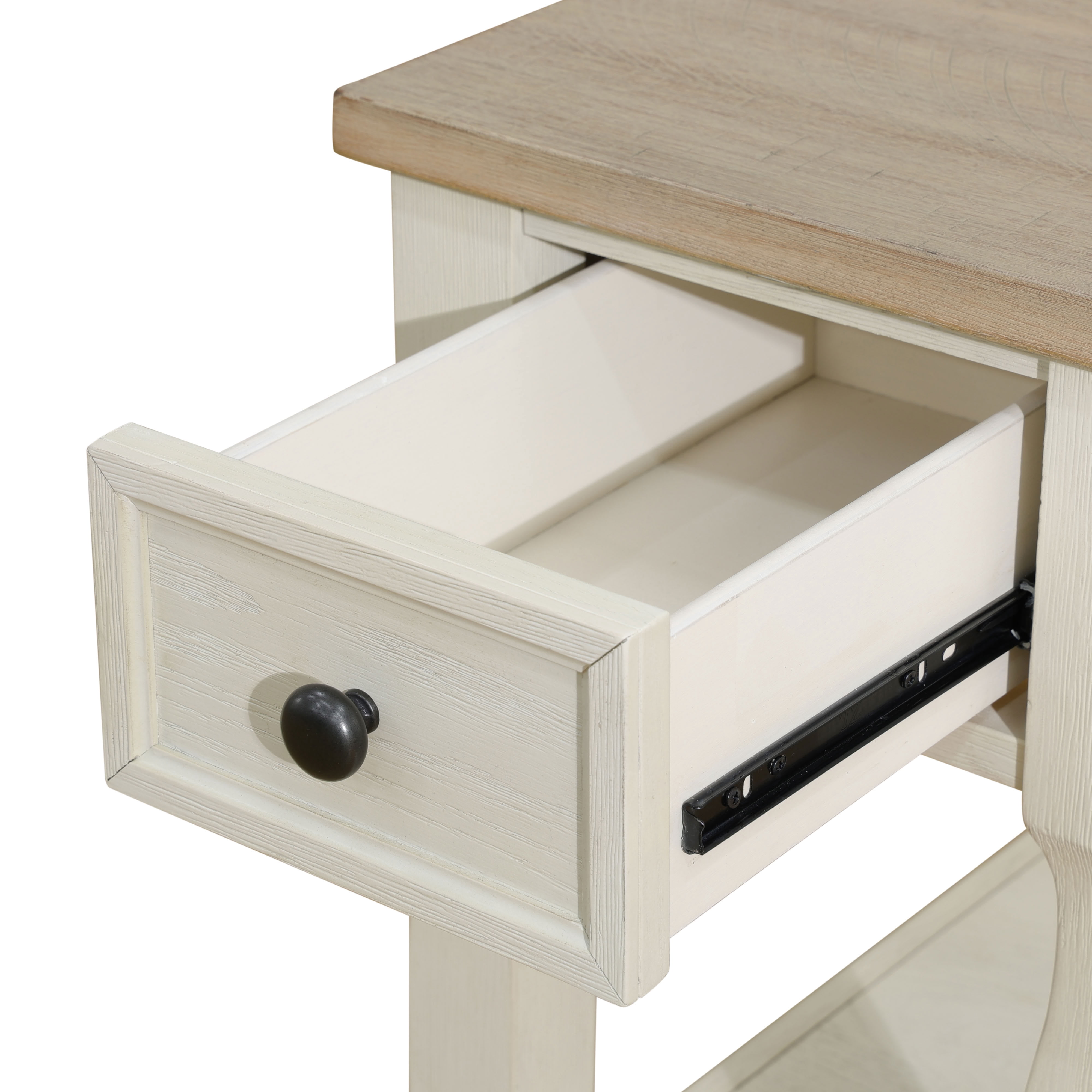 MAYEERTY Solid Wood Side Table with Drawer & Open Shelf, Rustic End Table Nightstand with Storage, for Living Room, Bedroom, Small Spaces