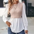 thumbnail image 4 of YDLCAFD T-Shirt Mode Décontractée pour Femmes Couleur Unie Col Rond Blouse Mode Blouse de Tempérament, 4 of 5