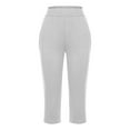 thumbnail image 6 of Bovemsi Yoga Pants For Women Capri Leggings 2025 High Waisted Cutout Capris Lightweight Cozy Cropped Solid Soft Pajams Capri Leggings,XL, 6 of 6