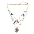 thumbnail image 1 of Collar de metal dorado con capas de corazón tejido Betsey Johnson, 1 of 2