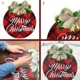 thumbnail image 4 of 2pcs, Christmas Door Sign Decorations - Buffalo Plaid Merry Christmas Sign And JOY Sign For Rustic Holiday Christmas Door Window Farmhouse Decorations Indoor Outdoor Decor, 4 of 8