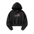 thumbnail image 1 of Sudadera con capucha recortada para mujer, ropa de gimnasio para mujer, sudadera, trajes de otoño, Tops suaves, jersey con cordón para correr, fiesta M, 1 of 8