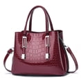 thumbnail image 3 of YOUSNH Fashion Bright Leather Handbag Women's New Stone Pattern Bag Single Shoulder Messenger Bags Red, 3 of 4