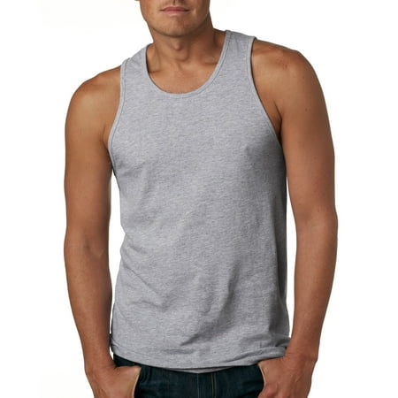 The Next Level Mens Cotton Tank Top - HEATHER GRAY - S