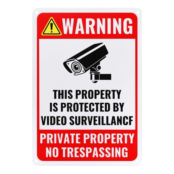 Uxcell 1-Pack Señal de Vigilancia por Video 24 Horas, 10" x 7" Señal de Advertencia Reflectante de Aluminio para Casa/Negocio