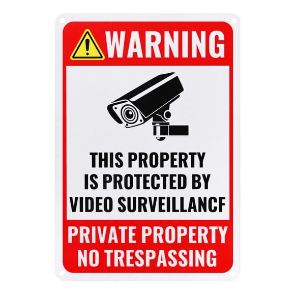 Uxcell 1-Pack Señal de Vigilancia por Video 24 Horas, 10" x 7" Señal de Advertencia Reflectante de Aluminio para Casa/Negocio