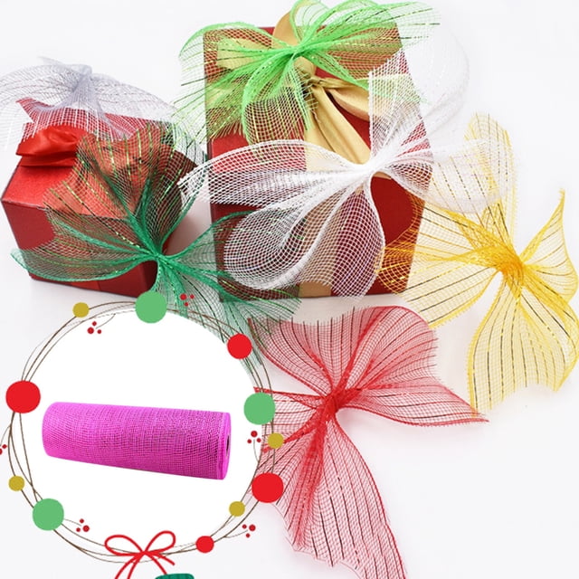 Life Tools Poly Mesh Ribbon with Metallic Foil Each Roll for Wreaths Swags Bows Wrapping And Decorating