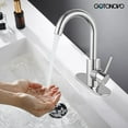 thumbnail image 4 of gotonovo Polish Chrome Single Handle Bathroom Sink Faucet, Wet Bar Pre-Kitchen Farmhouse RV Small Vanity Faucet with 360°Rotation Spout with Deck Plate, Supply Hoses and Drain Stopper, 4 of 8