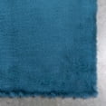 thumbnail image 4 of Well Woven Opal Crest Textured Solid Dark Blue Modern Faux Fur 7'9" x 9'10" Area Rug, 4 of 8