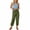 Green, variant on ZLBDYG Girls Pants Linen Summer Casual Capri Pant Drawstring Elastic High Waist Wide Leg Cropped Trouser Pockets Loose Gauze Pants