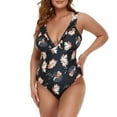 thumbnail image 6 of One Piece Swimsuit for Women Plus Size One-Piece Show Printing Wire Free With Pad Flowers Set, 6 of 7