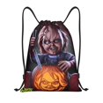 thumbnail image 1 of Zufioo Chucky Print Sports Cinch Sack Gym String Bags Machine Washable Heavy Duty String Backpack for Men Women-Medium, 1 of 6