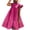 Hot Pink, variant on AOOCHASLIY Summer Womens Dresses Women's Summer Fashion Casual Round Neck Solid Ruffle Loose Dress