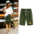thumbnail image 3 of HomeGardon Womens Linen Shorts Shorts for Women,Summer Print Five Points Large Size Cotton Linen Pants Casual Pants,S-XXL, 3 of 6