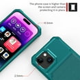 thumbnail image 5 of SaniMore Multi-functional Case for iPhone 15 6.1" 2023, Rugged PC Shell PU Leather Button Flip Card Pocket Stand Feature Car Magnetic Mount Shockproof Anti-drop Heavy Duty Protective Cover, Green, 5 of 7