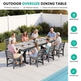 thumbnail image 2 of SERWALL 9 Pieces Outdoor Dining Set, Patio Dining Set, HDPE Outdoor Table and Chair with Umbrella Holes, (1 Table + 8 Armless Chair), 2 of 9