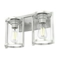 thumbnail image 2 of Hunter - Astwood 2-light Brushed Nickel, Medium Size Vanity Light, Dimmable, Caged Style, for Bedrooms, Dining, Living Rooms - 48002, 2 of 8
