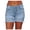 Blue, variant on Denim Shorts for Curvy Women Women's Summer Denim Shorts Light Wash Distressed Mid Waisted Frayed Hem Ripped Jean Shorts Casual Hot Pants Blue 3XL