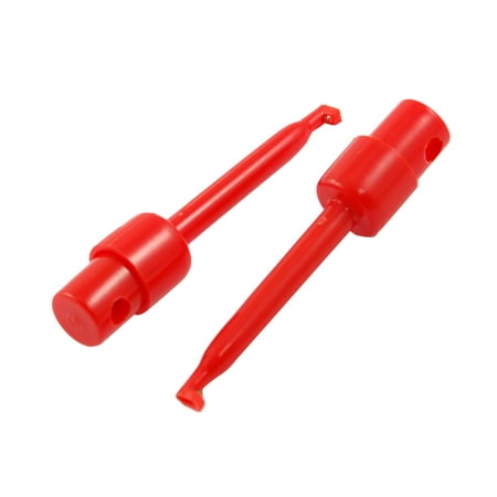 Unique Bargains 10 Pcs Red Plastic Multimeter Test Hook Clip 2.2