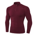 thumbnail image 2 of Fesfesfes Long Sleeve Shirt Men Plus Velvet Fitness Clothing High Elastic Warmth Stand-up Collar Sweater Sports Long Sleeves Blouse Clearance Under $10, 2 of 3