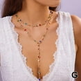 thumbnail image 5 of Double-layered Square Bead Long Necklace Set Sweater Chain Fashion Tempera, 5 of 8