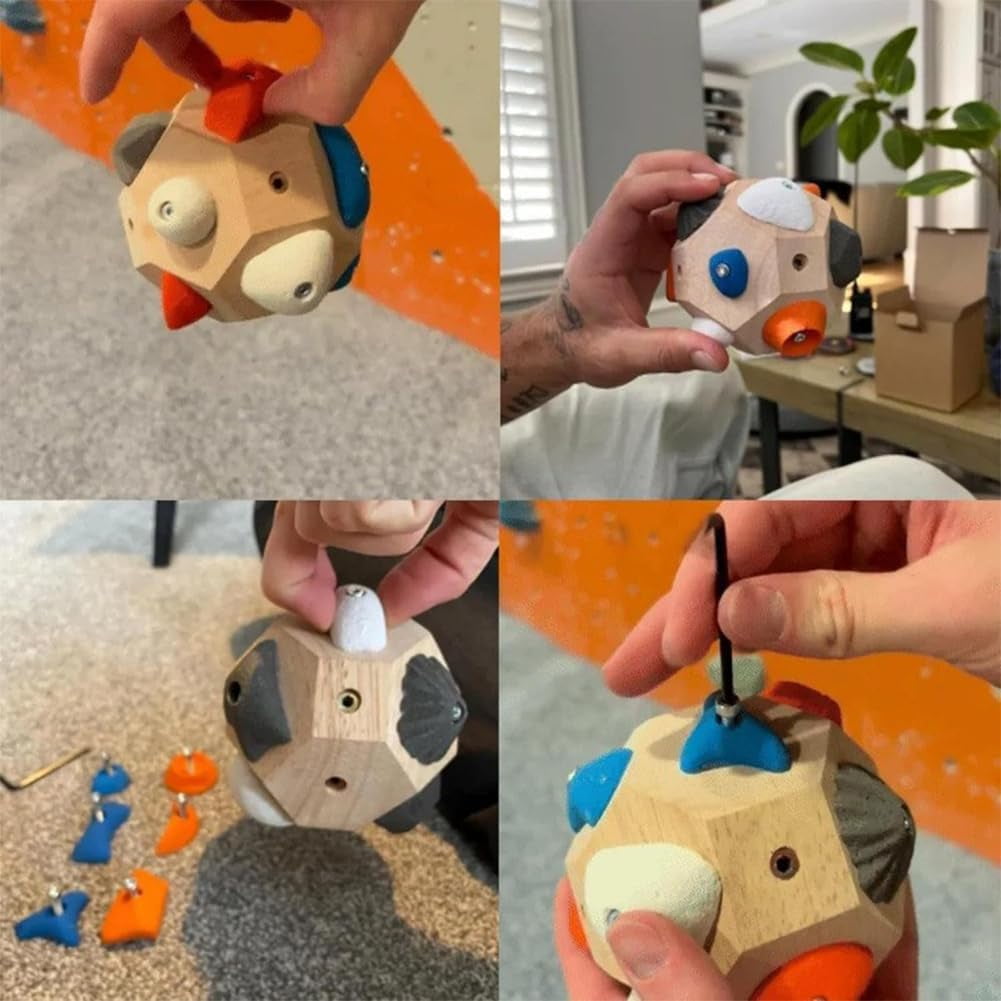 Rock Climbing Grip Trainer Block with Realistic Stone Texture, Portable Finger Strengthener