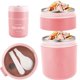 thumbnail image 1 of Termo para alimentos Luniquz de 710 ml/24 oz con aislamiento al vacío para alimentos fríos o calientes. Fiambrera de acero inoxidable con sello a prueba de fugas y cuchara, 1 of 4