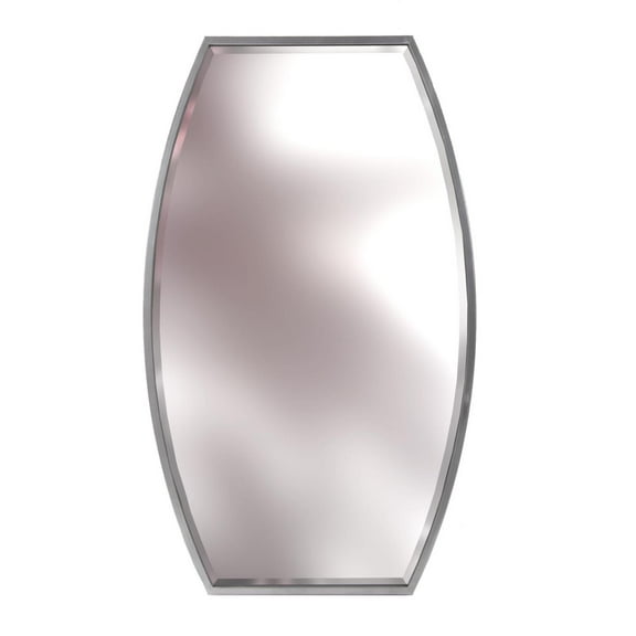 Tyler Dillon Curved Silver Rectangular Iron Framed Wall Mirror 24"W x 40.5"H