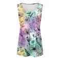 thumbnail image 5 of vigerkar Women's Summer Tank Tops Pleated Crew Neck Floral Solid Loose Fit Casual Sleeveless Flowy Boho Tunic Shirts (Light Purple, S), 5 of 6