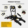 thumbnail image 3 of GYZJ E-Bike Rack with Ramp,Foldable Hitch Mount 2 Bikes Rack for Car Truck SUV RV,Up to 5-inch Fat Tire Electric Bike Carrier Rack 1.25"-2" Hitch Receiver(Black), 3 of 9