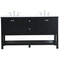 thumbnail image 4 of Elegant Decor Metropolis 60" Double Sink Marble Top Bathroom Vanity in Black, 4 of 15