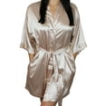 thumbnail image 3 of Women's Satin Kimono Short Robe with Pockets, 3 of 10