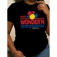 thumbnail image 2 of Camiseta informal de manga corta con estampado "Stop Wonder Get Bread" para todas las estaciones, cuello redondo, elegante, para mujer, para adultos, hombres, mujeres, adolescentes, jóvenes, deportes, 2 of 8