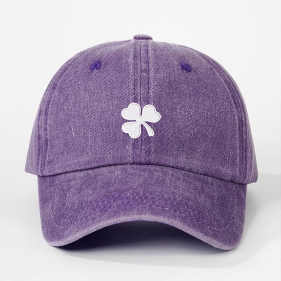 WQNVRNR Four Leaf Clover Hat- St. Patrick's Day Curved Bill Men & Women Sun Hat Baseball Cap Purple Size Free Size